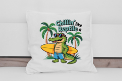Chillin’ Like a Reptile Surf Cartoon Clipart Product Image 2