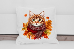 Autumn Cat with Cozy Scarf Clipart Product Image 2