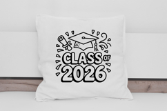 Class of 2026 Outline Graduation Clipart Product Image 2