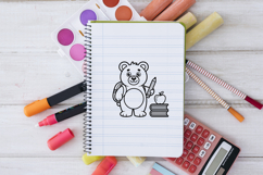 Cute Back to School Bear Student SVG PNG Product Image 3