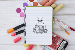 Cute Reading Hamster School SVG PNG Product Image 2