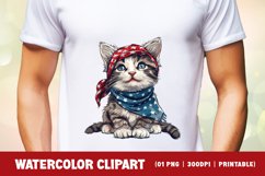Patriotic cat 4th of July Watercolor clipart Product Image 2