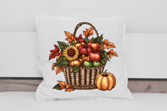 Rustic Pumpkin Flower Basket Clipart Product Image 3