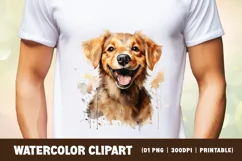 Cute funny dog peeking watercolor clipart sublimation Product Image 2