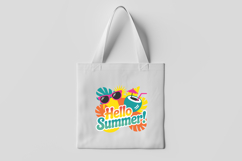 Hello Summer Tropical Coconut and Sun Clipart PNG Product Image 3