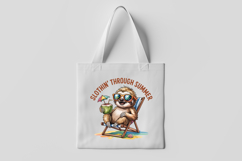 Slothin Through Summer Relaxing Beach Clipart PNG Product Image 3