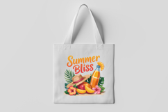 Summer Bliss Tropical Hat and Fruits Clipart Product Image 3