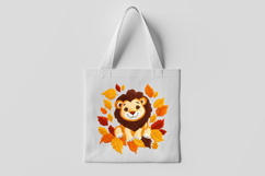 Cute Autumn Bear Leaves Clipart Product Image 3
