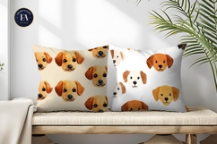 Dog Emoji Face Watercolor Seamless Pattern Digital Paper Product Image 2