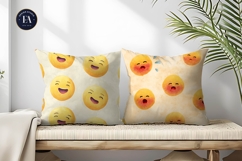 Seamless Watercolor Sneezing Emoji Face Digital Paper Product Image 2