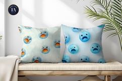 Crying Face Emoji Watercolor Seamless Pattern Digital Paper Product Image 2