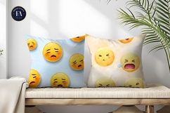 Sneezing Emoji Face Watercolor Seamless Digital Paper Product Image 2