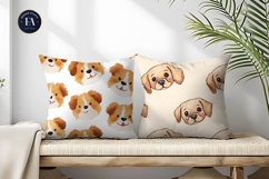 Dog Face Emoji Watercolor Seamless Cute Digital Paper Product Image 2