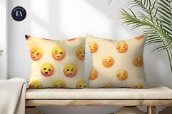 Sneezing Emoji Face Watercolor Seamless Digital Paper Product Image 2