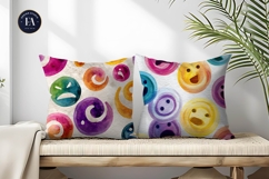 Seamless Dizzy Face Emoji Watercolor Art Digital Paper Product Image 2