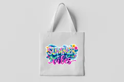Summer Vibes Neon Tropical Flower Clipart PNG Product Image 3