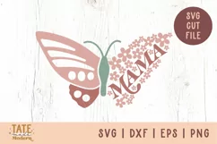 MAMA Butterfly SVG cut file - boho mama svg, motherhood svg Product Image 1