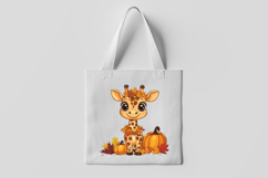 Fall Giraffe with Pumpkins Clipart Product Image 3