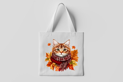 Autumn Cat with Cozy Scarf Clipart Product Image 3