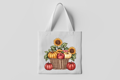 Autumn Harvest Basket Flowers Clipart Product Image 3