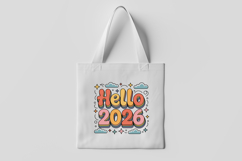 Hello 2026 Rainbow Clouds Clipart Product Image 3