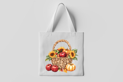 Pumpkin Sunflower Autumn Basket Clipart Product Image 3