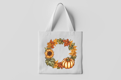 Rustic Pumpkin Autumn Wreath Clipart Product Image 4