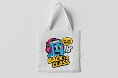 Back to Class Cartoon Book with Headphones Clipart PNG Product Image 2