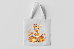 Cute Giraffe with Pumpkins Clipart Product Image 3