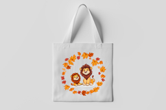 Autumn Wreath with Cute Animals Clipart Product Image 3