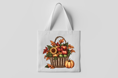 Rustic Pumpkin Flower Basket Clipart Product Image 4