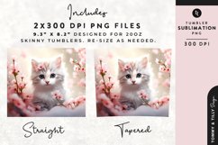 Christmas Snowy Animal Kitten Tumbler Wrap PNG Sublimation Product Image 2