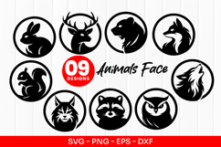 Animals Face Logo Wild Animal Head Vector | SVG PNG EPS Product Image 1