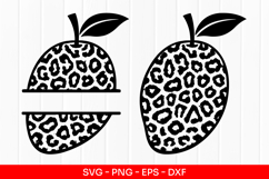 Leopard Print Sliced Apple Monogram SVG Product Image 1