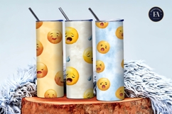 Watercolor Sneezing Emoji Face Seamless Digital Paper Product Image 3