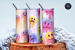 Surreal Watercolor Melting Face Emoji Digital Paper Product Image 3