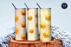 Seamless Sneezing Emoji Watercolor Face Digital Paper Product Image 3