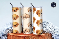 Dog Face Emoji Watercolor Seamless Cute Digital Paper Product Image 3