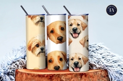 Cute Watercolor Dog Face Emoji Pattern Digital Paper Product Image 3