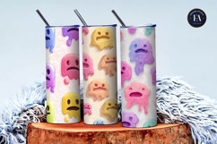 Surreal Melting Watercolor Face Emoji Seamless Digital Paper Product Image 3