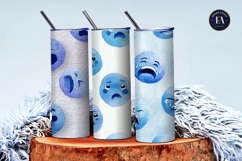 Watercolor Crying Face Emoji Seamless Art Digital Paper Product Image 3