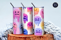 Melting Emoji Face Surreal Watercolor Seamless Digital Paper Product Image 3