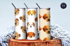 Dog Emoji Face Watercolor Seamless Pattern Digital Paper Product Image 3