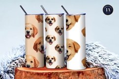 Cute Watercolor Dog Face Emoji Pattern Digital Paper Product Image 3