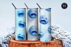 Loudly Crying Face Emoji Watercolor Seamless Digital Paper Product Image 3