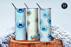 Crying Face Emoji Watercolor Seamless Pattern Digital Paper Product Image 3