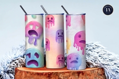 Watercolor Melting Face Emoji Seamless Art Digital Paper Product Image 3