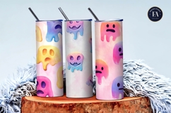 Watercolor Surreal Melting Emoji Face Pattern Digital Paper Product Image 3