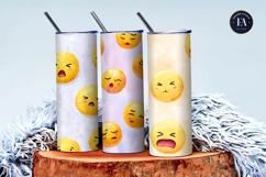 Sneezing Emoji Face Watercolor Seamless Digital Paper Product Image 3