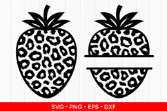 Leopard Print Strawberry Monogram SVG Cut File Product Image 1